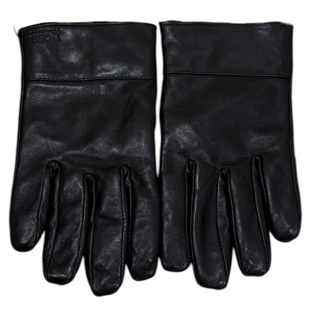 Hugo Boss Men’s Lambskin Leather Gloves‎ Sz 9.5 Black Classic Timeless Luxury